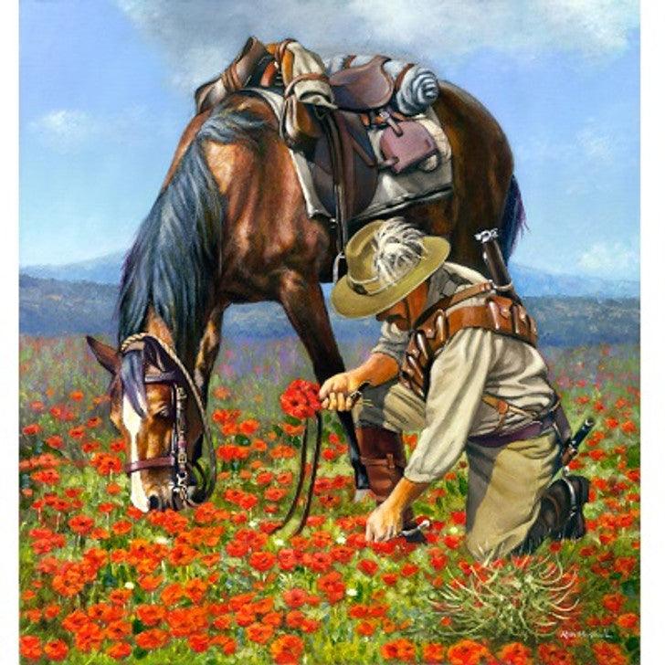 Anzac Lighthorse Poppies - Full Drill 5D DIY Diamond Painting Kits - Diamond Art Dezigns