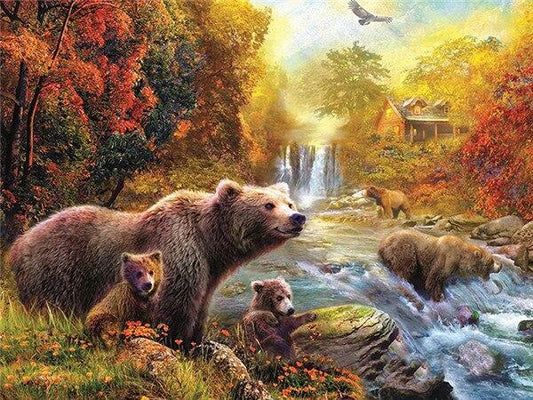 Bear Family - Full Drill 5D DIY Diamond Painting Kits - Diamond Art Dezigns
