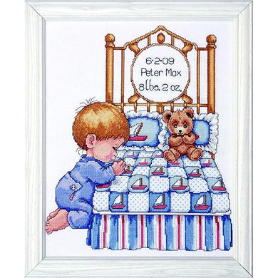 Bedtime Prayer Boy Baby Name Record Stitch Kit