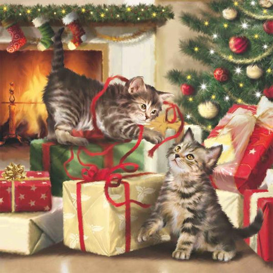 Christmas Kittens - Full Drill 5D DIY Diamond Painting Kits - Diamond Art Dezigns