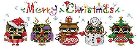 Christmas Owls Stitch Kit - Diamond Art Dezigns