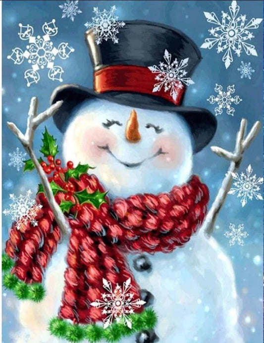 Christmas Snowman Smile - Full Drill 5D DIY Diamond Painting Kits - Diamond Art Dezigns