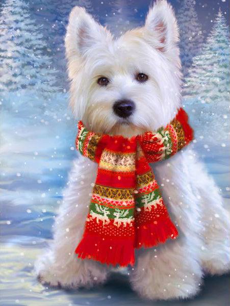 Christmas West Highland Dog - Full Drill 5D DIY Diamond Painting Kits - Diamond Art Dezigns