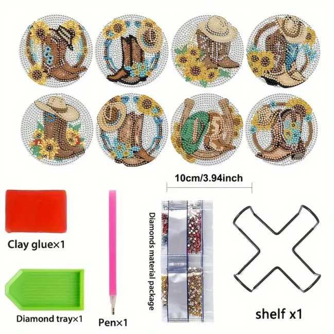 Coasters - Country Boots - Diamond Art Dezigns