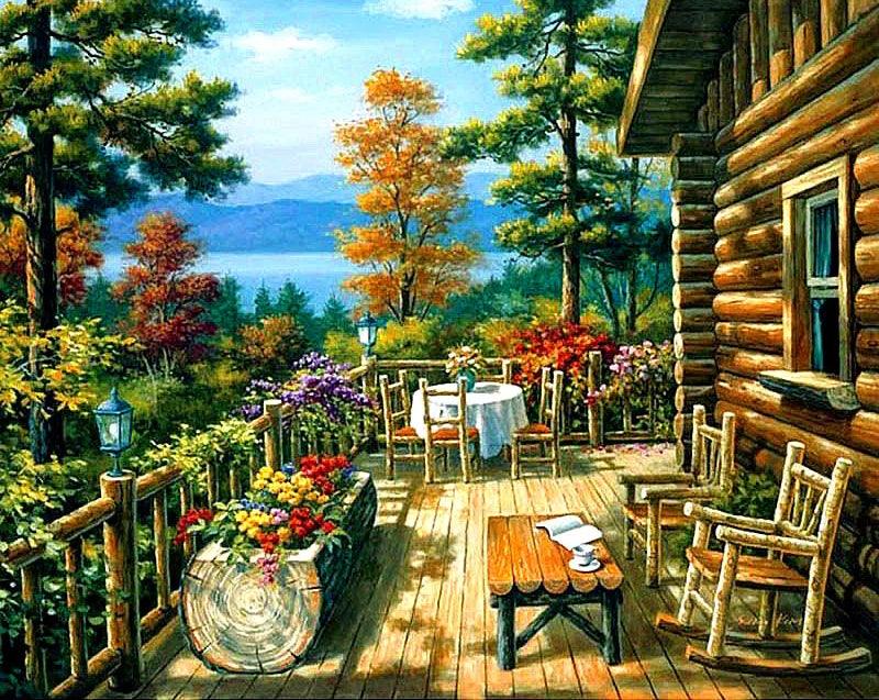 Cottage Deck - Full Drill 5D DIY Diamond Painting Kits - Diamond Art Dezigns