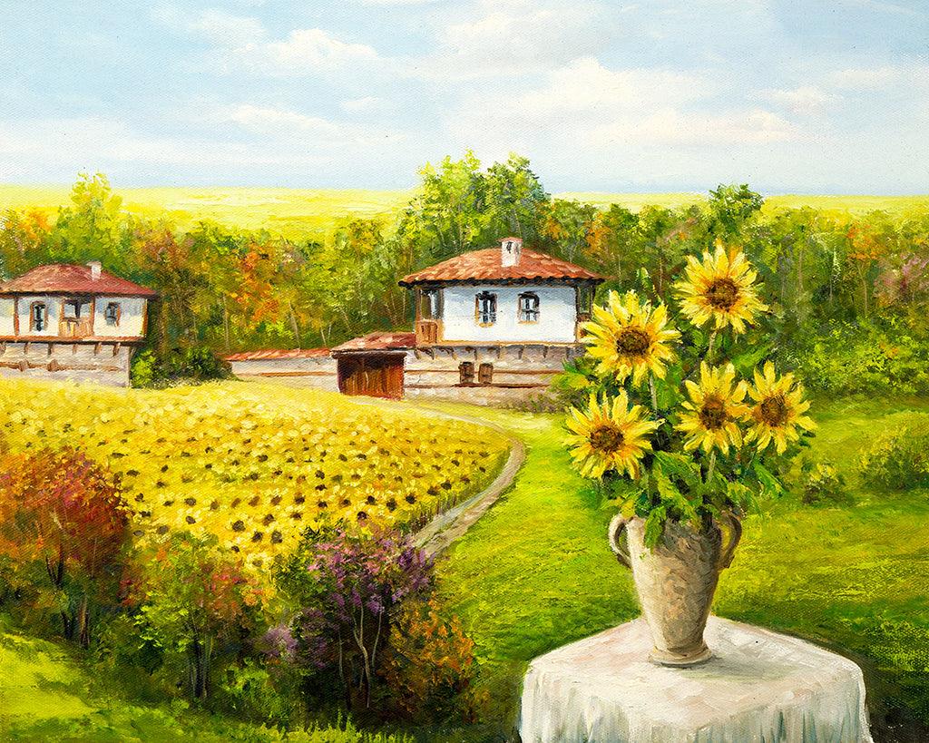 Cottage Sunflower - Full Drill 5D DIY Diamond Painting Kits - Diamond Art Dezigns