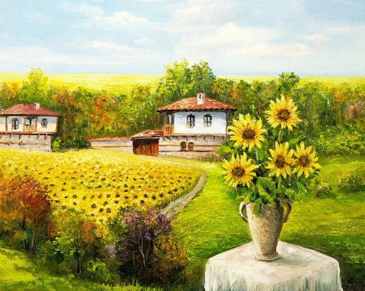 Cottage Sunflower - Full Drill 5D DIY Diamond Painting Kits - Diamond Art Dezigns