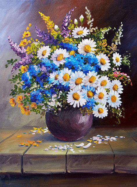 Daisy Vase - Full Drill 5D DIY Diamond Painting Kits - Diamond Art Dezigns