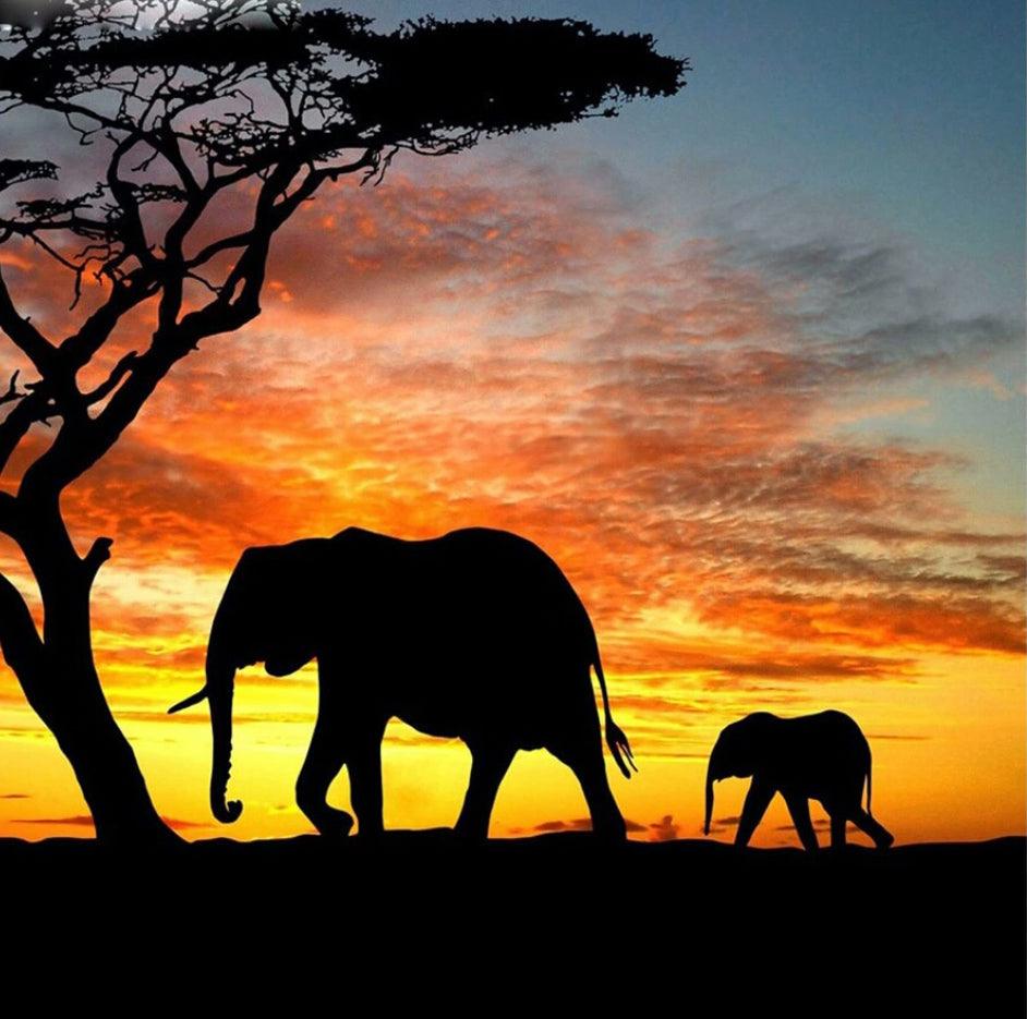 Elephant 2 - Full Drill 5D DIY Diamond Painting Kits - Diamond Art Dezigns