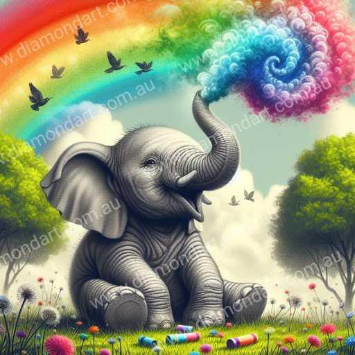 Elephant Rainbow - Diamond Art Dezigns