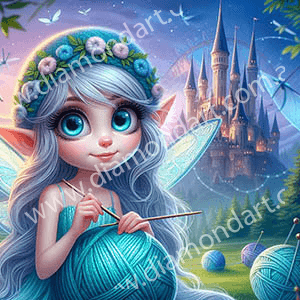 Pixie Castle Knitter - Full Drill 5D DIY Diamond Painting Kits - Diamond Art Dezigns