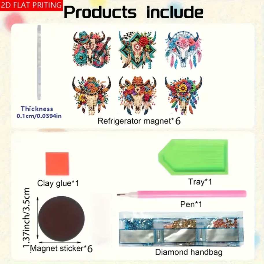 Magnet Kit - Feather Skulls