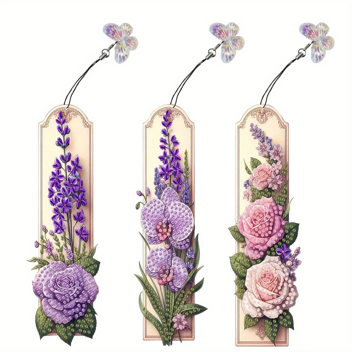 Bookmark Flowers Purple & Pinks