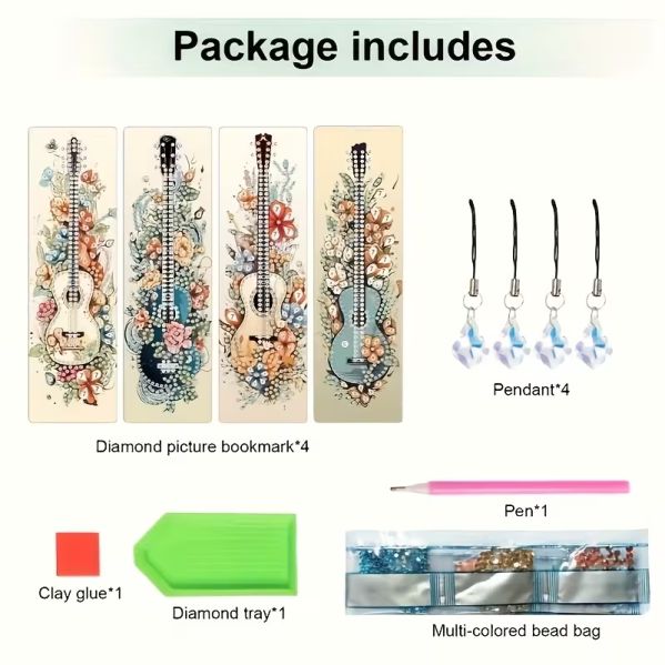 Bookmark Guitars - 5D Full Drill DIY Diamond Art Bookmark (Copy) (Copy)