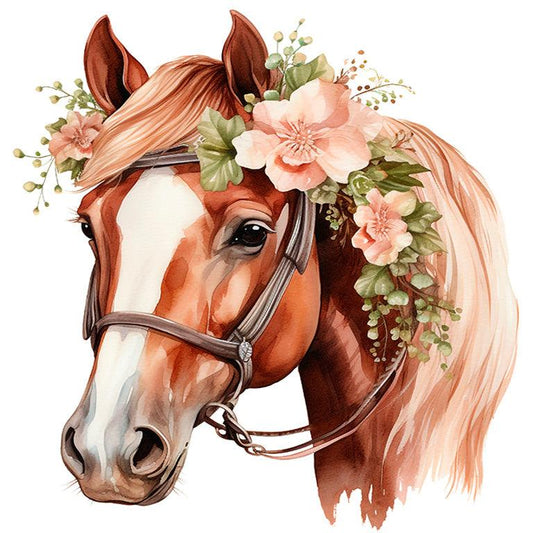 Horse Flower Mane - Full Drill 5D DIY Diamond Painting Kits - Diamond Art Dezigns
