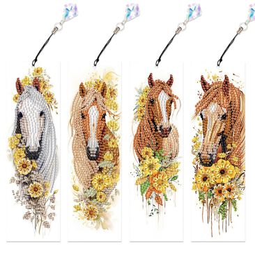 Bookmark Horse Sunflowers