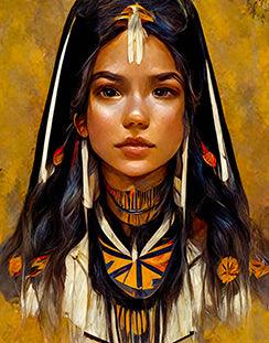 Indian Native Girl - Full Drill 5D DIY Diamond Painting Kits - Diamond Art Dezigns