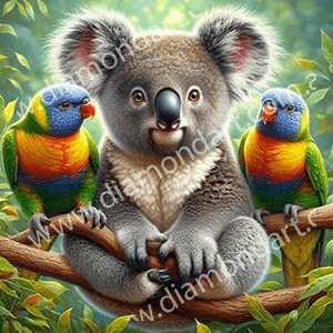 Koala & Lorikeet Twins - Full Drill 5D DIY Diamond Painting Kits