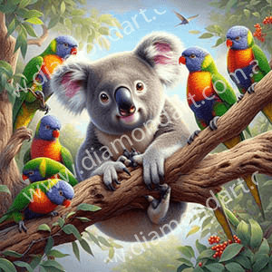 Koala & Lorikeets Friends - Full Drill 5D DIY Diamond Painting Kits