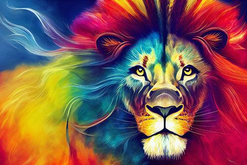 Lion Stare Rainbow - Full Drill 5D DIY Diamond Painting Kits - Diamond Art Dezigns