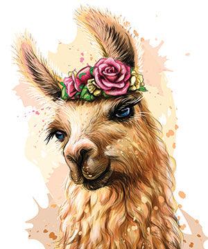 Llama Flower - Full Drill 5D DIY Diamond Painting Kits - Diamond Art Dezigns