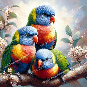 Lorikeet Family 1 - Full Drill 5D DIY Diamond Painting Kits - Diamond Art Dezigns