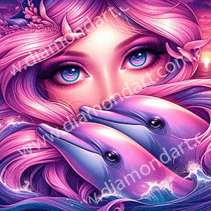 Mermaid Moon Pink - Full Drill 5D DIY Diamond Painting Kits - Diamond Art Dezigns