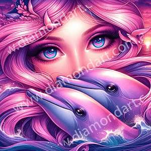 Mermaid Moon Pink - Full Drill 5D DIY Diamond Painting Kits