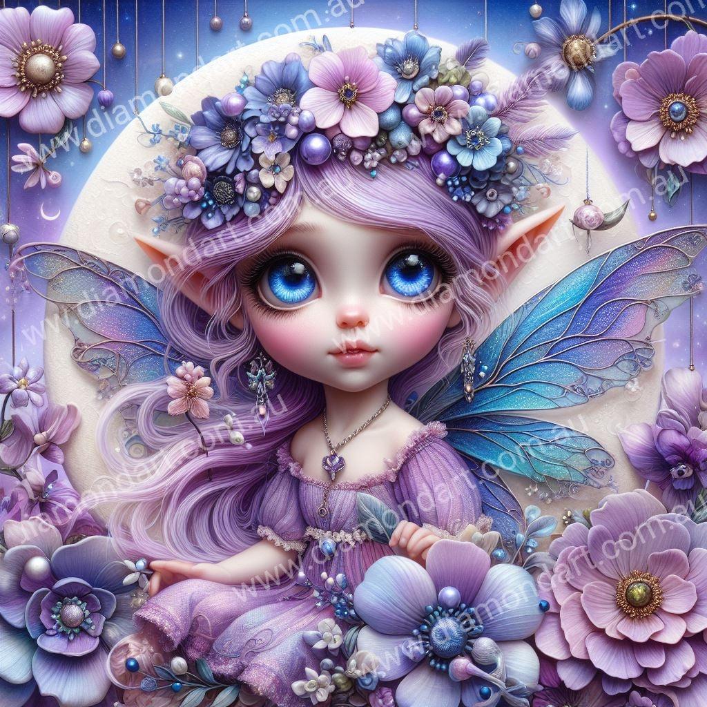 Pixie Moon Purple - Full Drill 5D DIY Diamond Painting Kits - Diamond Art Dezigns