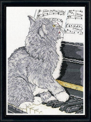 Piano Cat Cross Stitch Kits