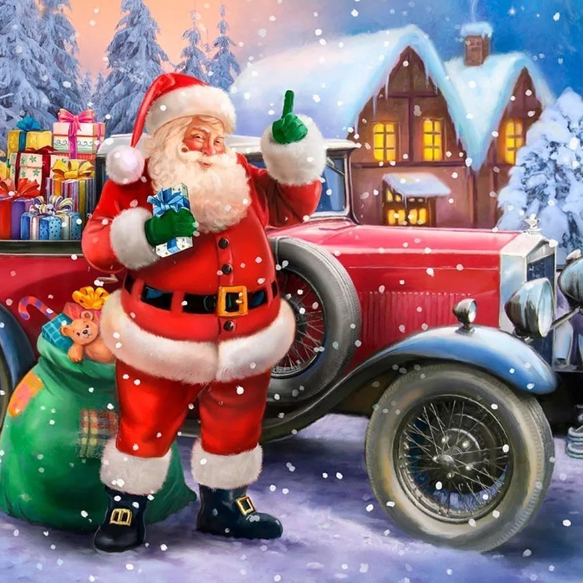 Santa Truck 40x40 - SALE!
