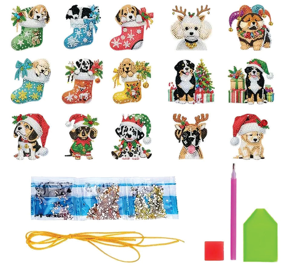 Keyring - Xmas Dogs