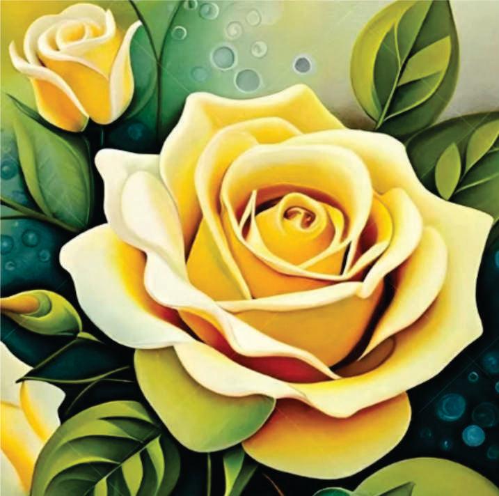 Mini Kit - Yellow Rose - Diamond Art Dezigns
