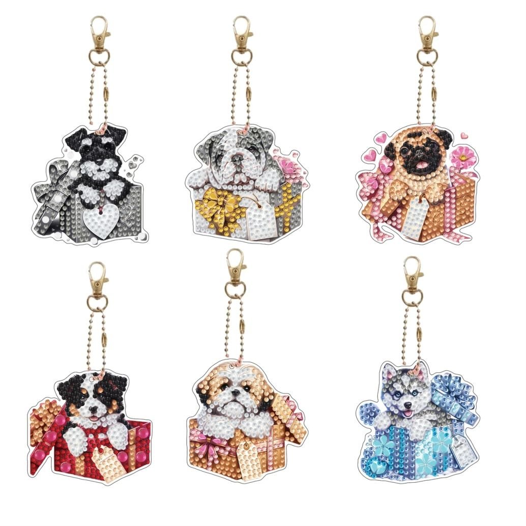 Keyring - Dog Presents - Diamond Art Dezigns