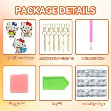 Keyring - Kitty - Diamond Art Dezigns