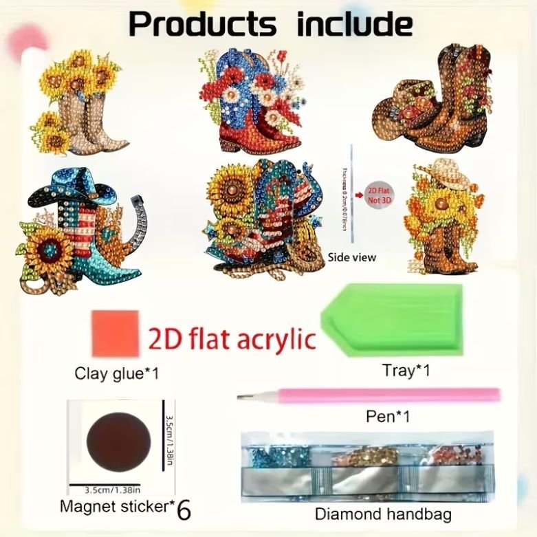 Magnet Kit - Country Boots - Diamond Art Dezigns