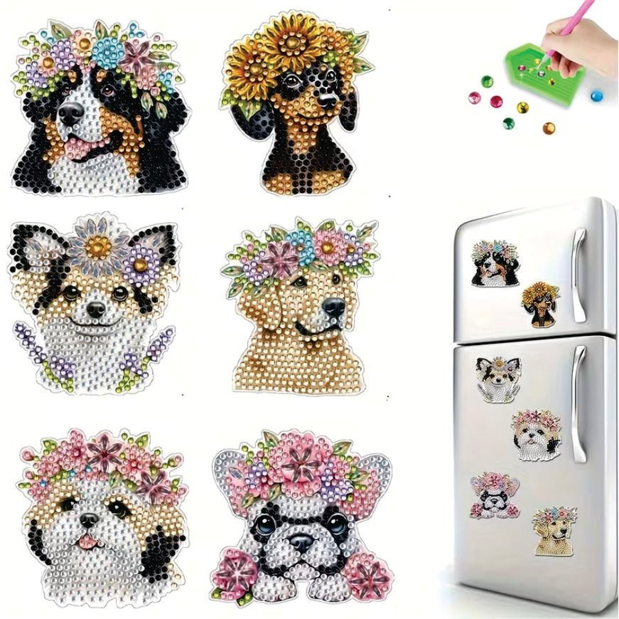 Magnet Kit - Dog Flowers - Diamond Art Dezigns