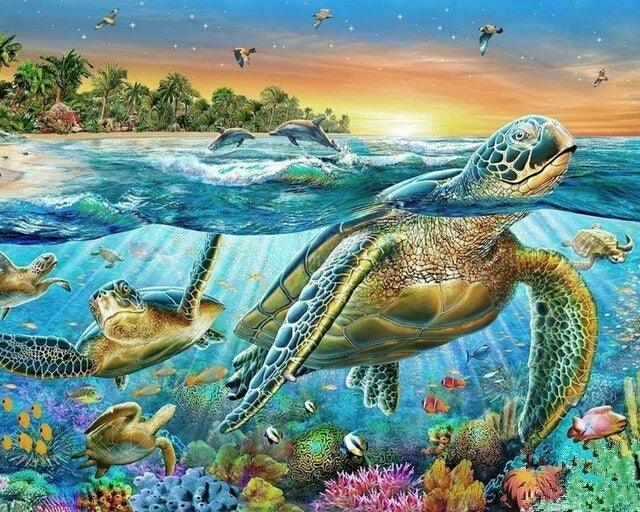 Sea Turtles - Full Drill 5D DIY Diamond Painting Kits - Diamond Art Dezigns