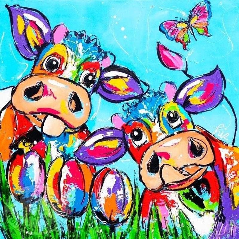 Rainbow Cow - Full Drill 5D DIY Diamond Painting Kits - Diamond Art Dezigns
