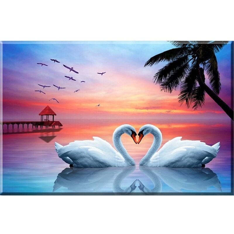 Swans - Full Drill 5D DIY Diamond Painting Kits - Diamond Art Dezigns