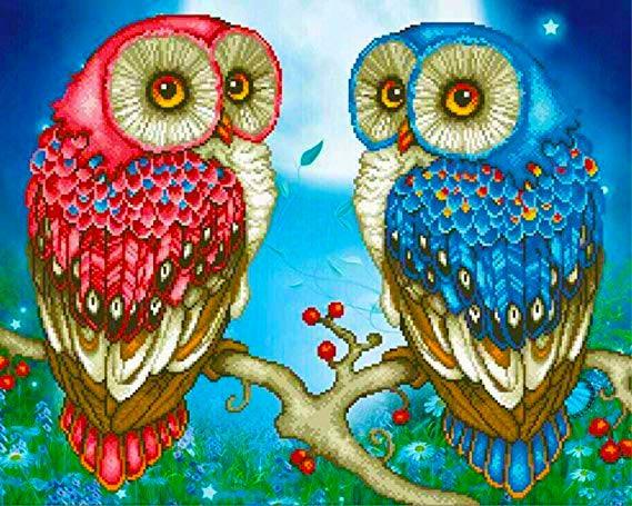 Owl Double - Full Drill 5D DIY Diamond Painting Kits - Diamond Art Dezigns