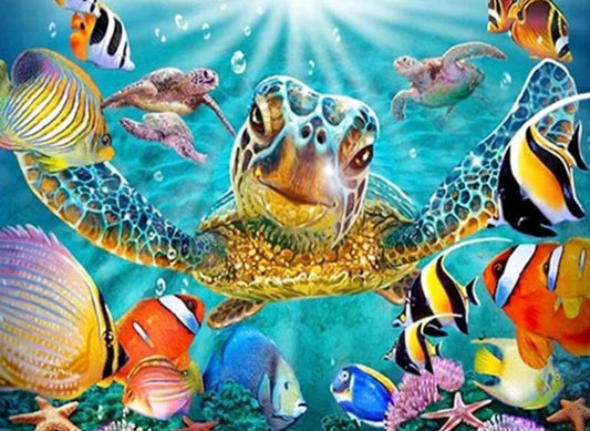 Turtle Smile - Full Drill 5D DIY Diamond Painting Kits - Diamond Art Dezigns