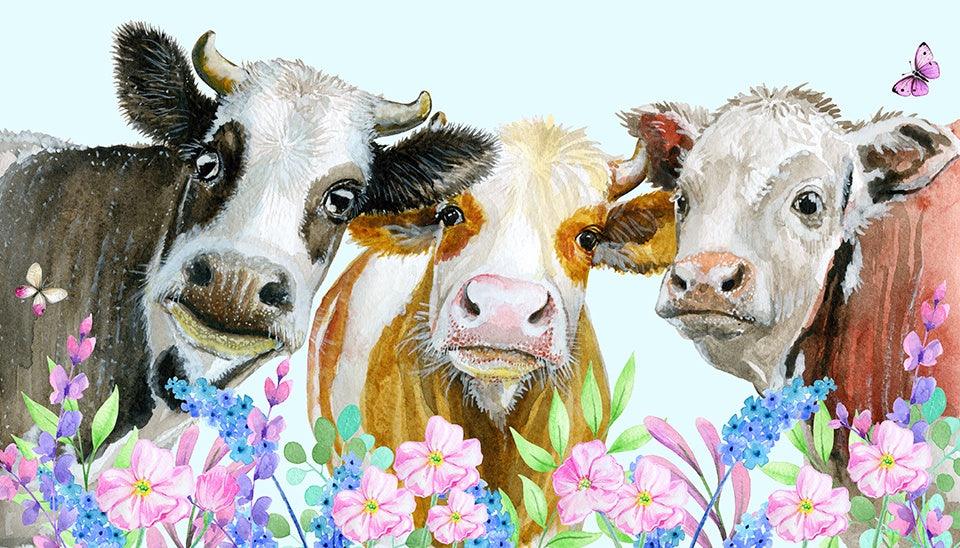 Cow Friends - Full Drill 5D DIY Diamond Painting Kits - Diamond Art Dezigns