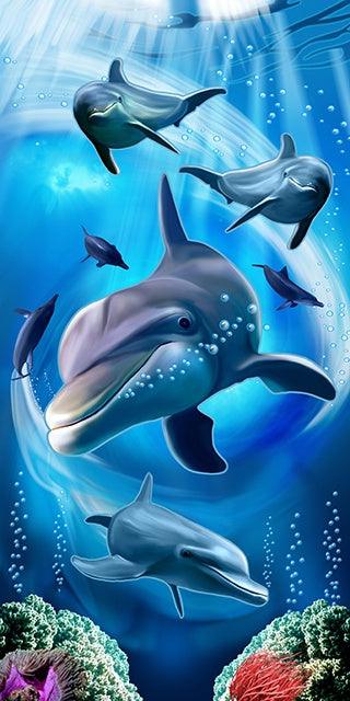Dolphin Family - Full Drill 5D DIY Diamond Painting Kits - Diamond Art Dezigns
