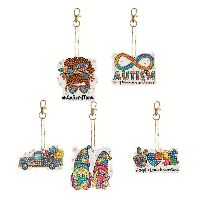 Keyring Autism Awareness Diamond Art Dezigns