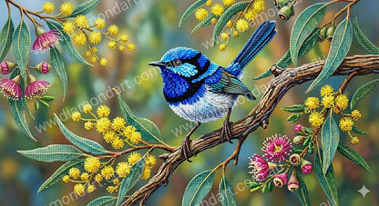 Blue Wren Wattle - 5D Full Drill DIY Diamond Art Painting Diamond Art Painting