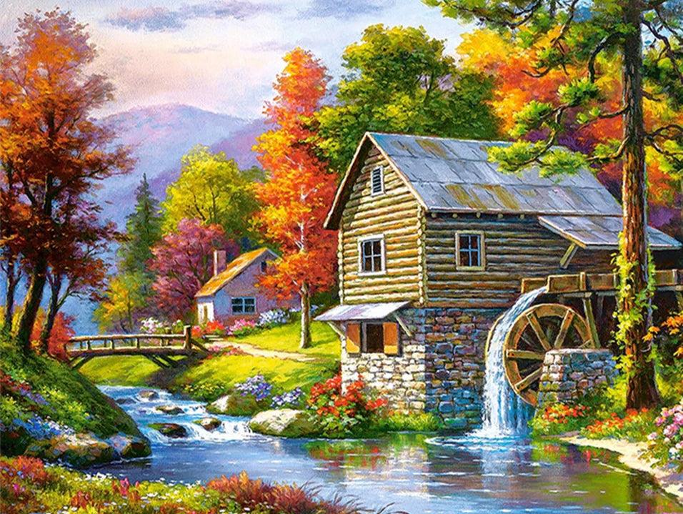 Cottage Waterwheel - Full Drill 5D DIY Diamond Painting Kits - Diamond Art Dezigns