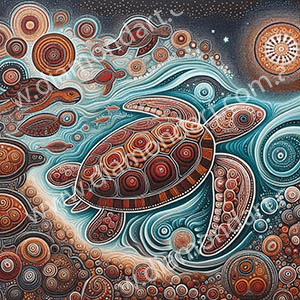 Cultural Turtle Moon - Full Drill 5D DIY Diamond Painting Kits - Diamond Art Dezigns
