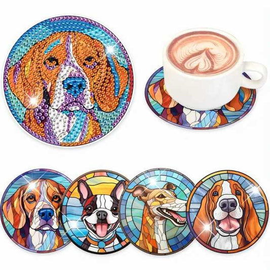 Coasters - Dogs x 4 - Diamond Art Dezigns