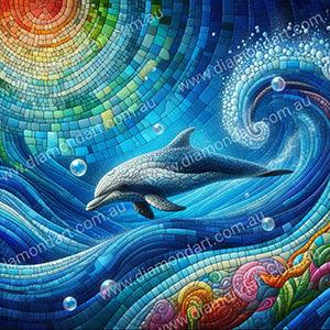 Dolphin Underwater Mosaic 1 - Full Drill 5D DIY Diamond Painting Kits - Diamond Art Dezigns